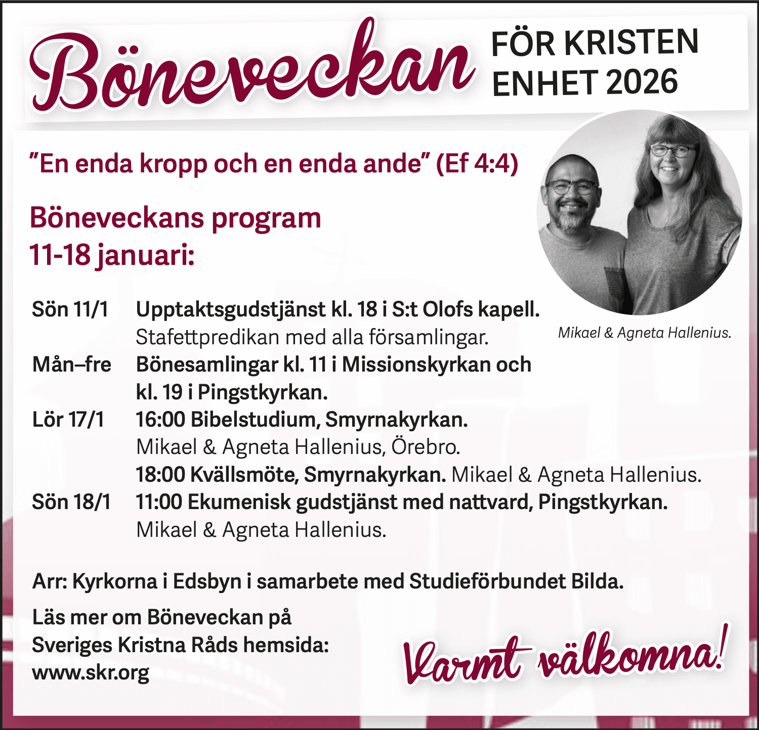 Böneveckan för kristen enhet 2026